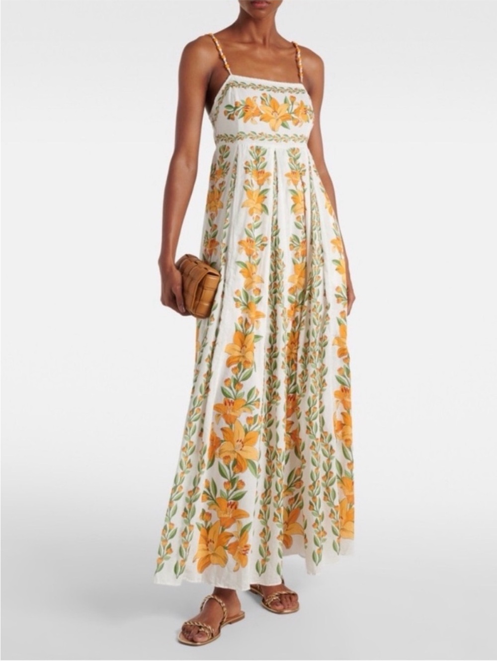 FARM Rio White Maxi Dress with Yellow Floral Print - Picture 1 of 9